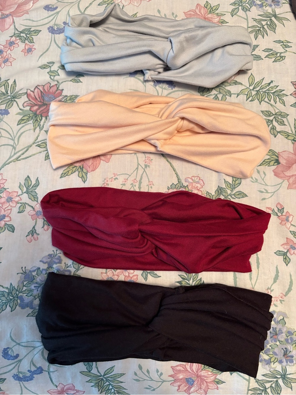 Women’s Knotted Twist Headbands - Black, Burgundy, Peach, Light Gray